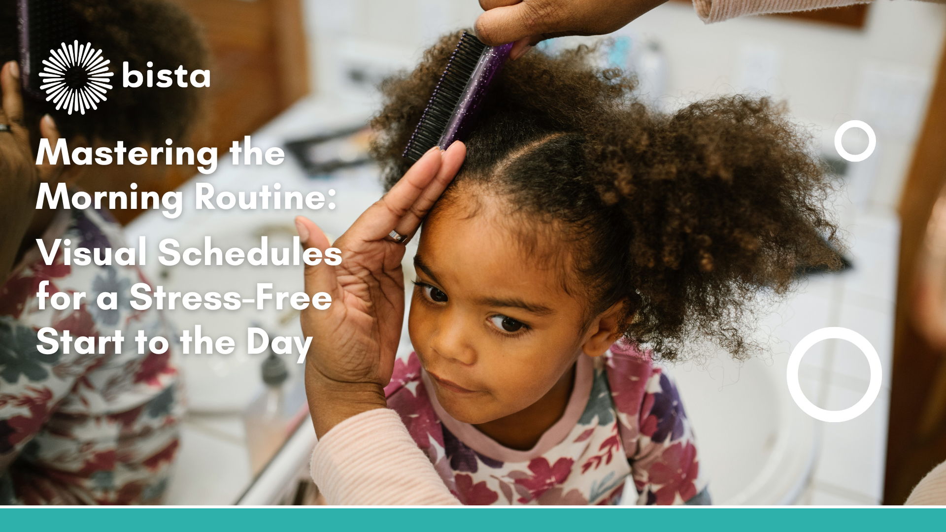 Girl getting her hair brushed after using a visual schedule to help with her morning routine