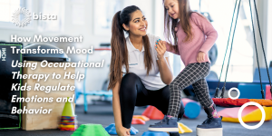 Occupational therapist working with child who has autism. This work is helping child regulate her emotions