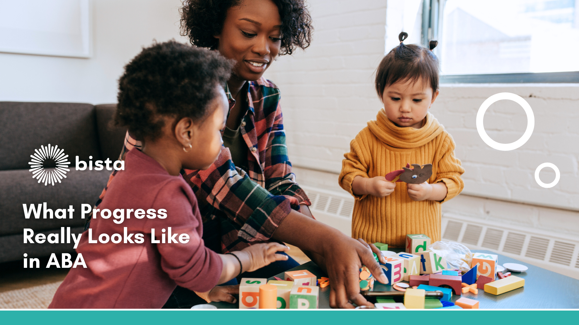 BCBA with two children celebrating progress in ABA