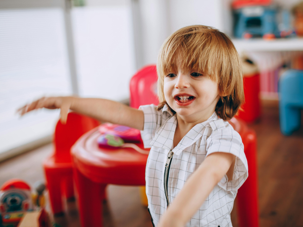 Child with autism in occupational therapy that is helping him regulate his emotions